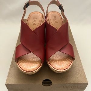 Born Emmy Leather Wedge Sandal